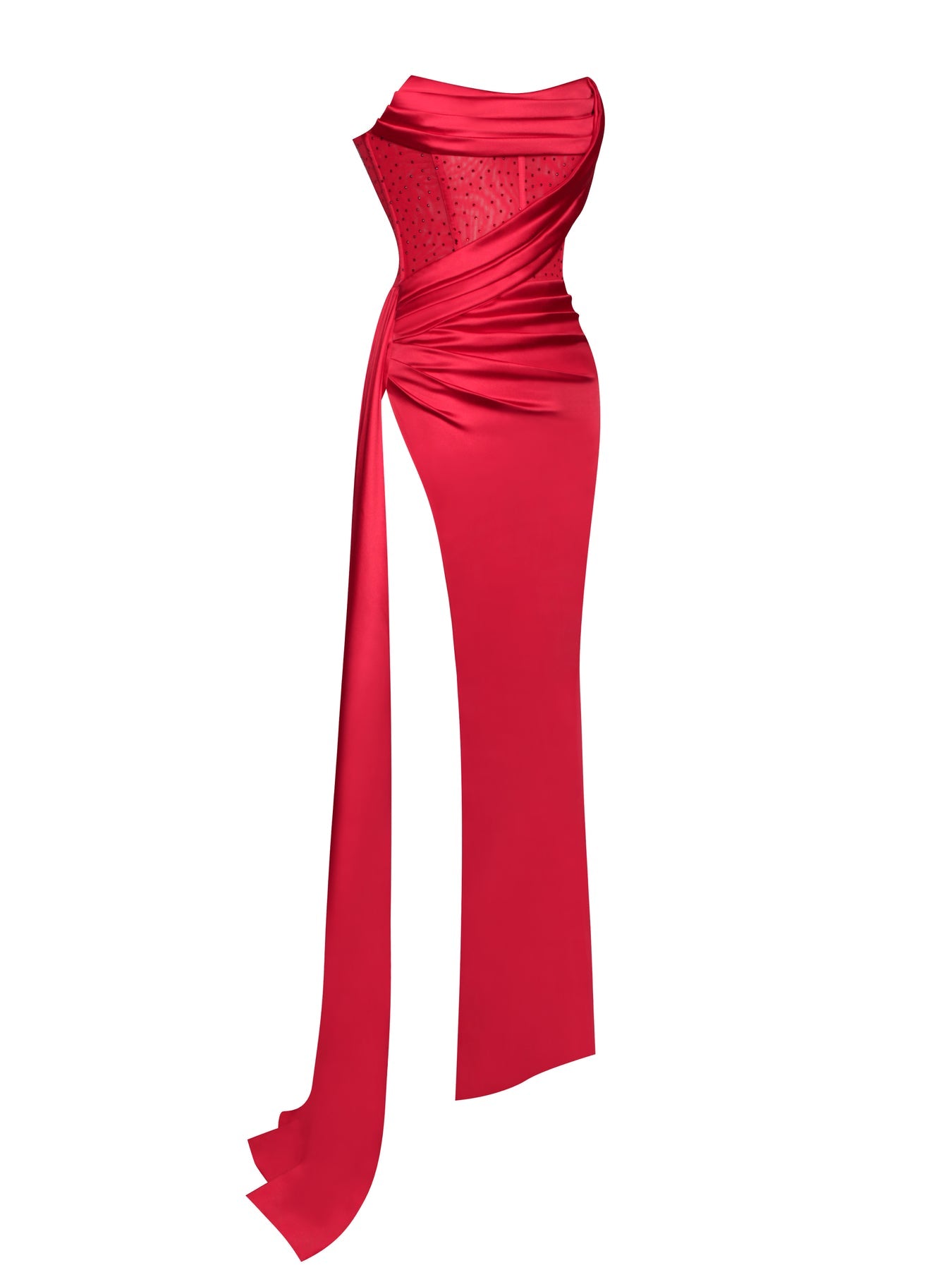 Long Evening Dress With Bra And Diamond Ironing