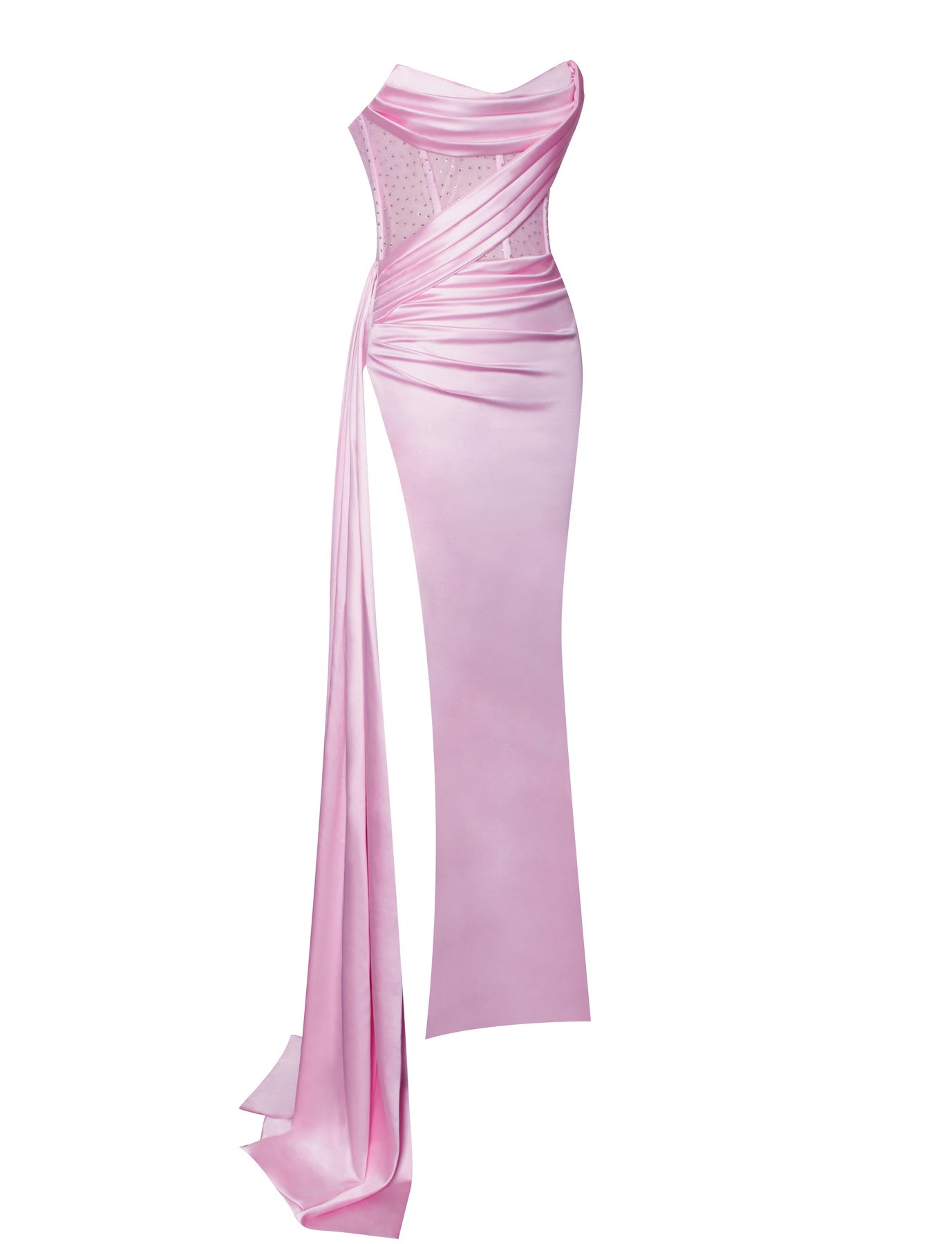 Long Evening Dress With Bra And Diamond Ironing