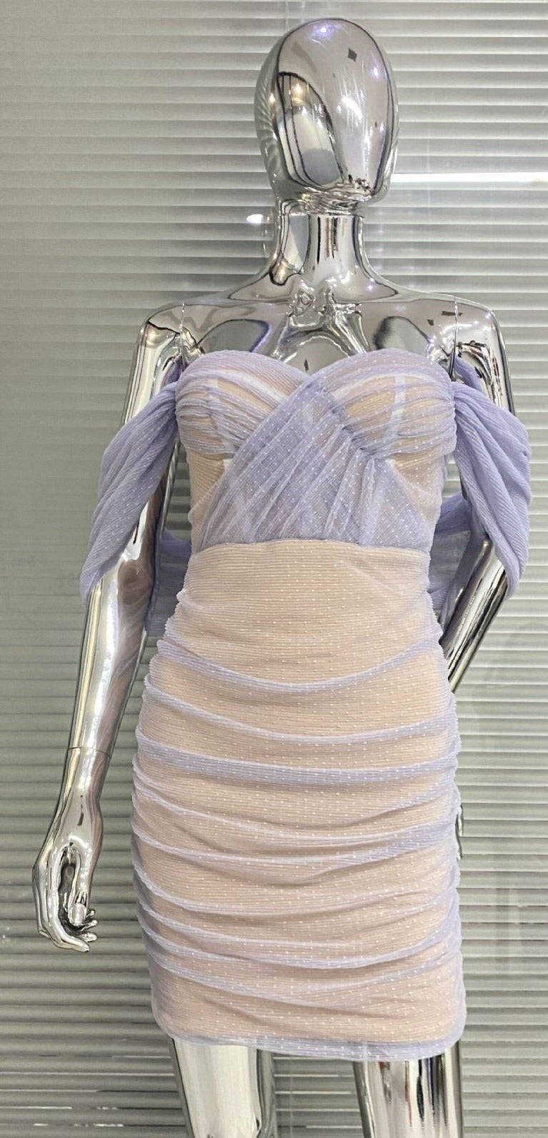 Off-the-shoulder Waist Tulle Dress