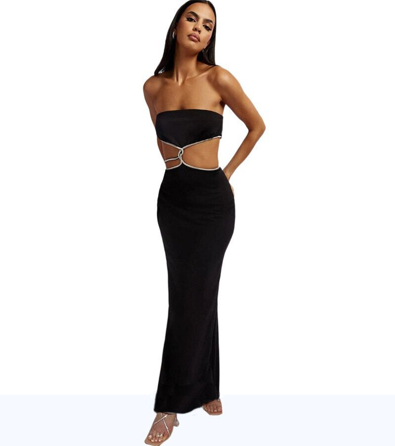 Lemiya Hollowed-out Slit Dress