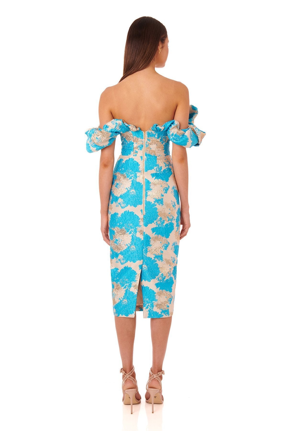 Jacquard V-neck Wedding Strapless Dress