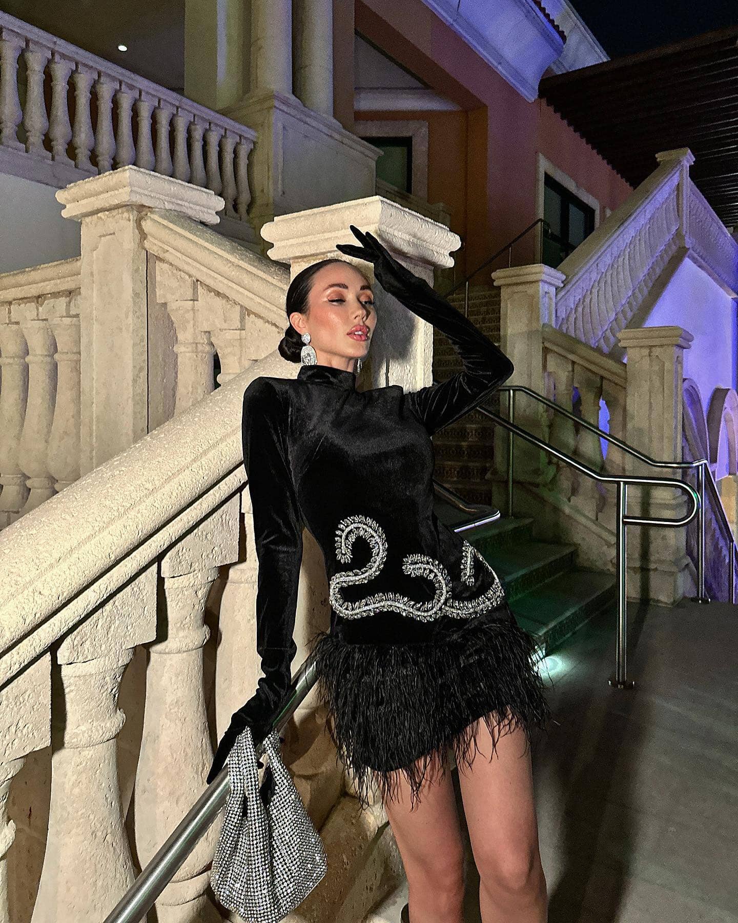 CHARMING CELEB BLACK EVENT DRESS