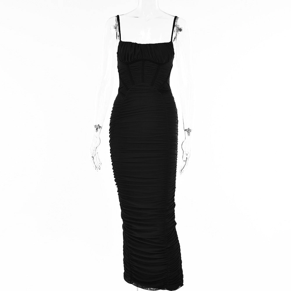 LEMILY MOCHA CORSET MAXI DRESS