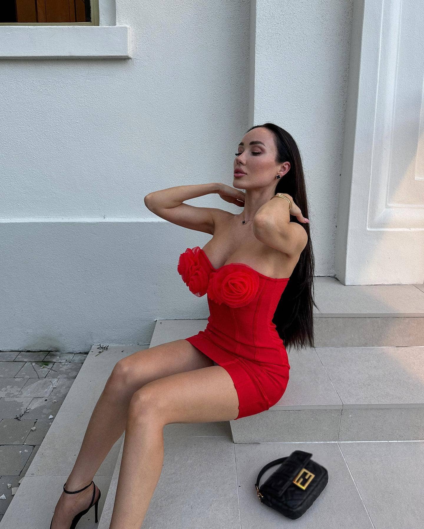 Leriella Bandage One-piece Dress-Red