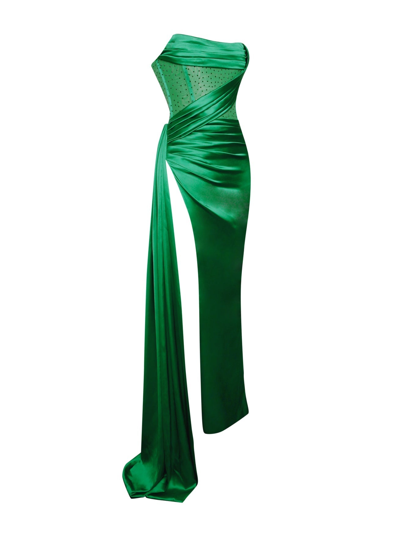 Long Evening Dress With Bra And Diamond Ironing