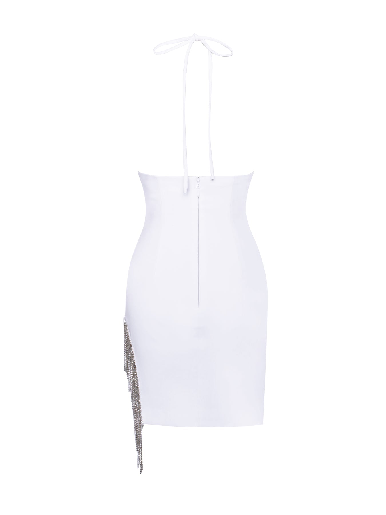 Chic Halter Neck Dress With Crystal Fringe-party Wear