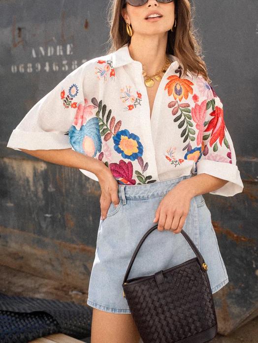 Layla - Floral Button-Up Shirt