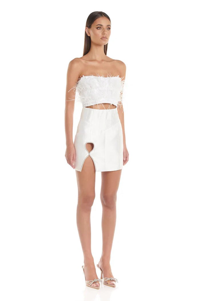 Alana Cutout Sequin White Mini Dress