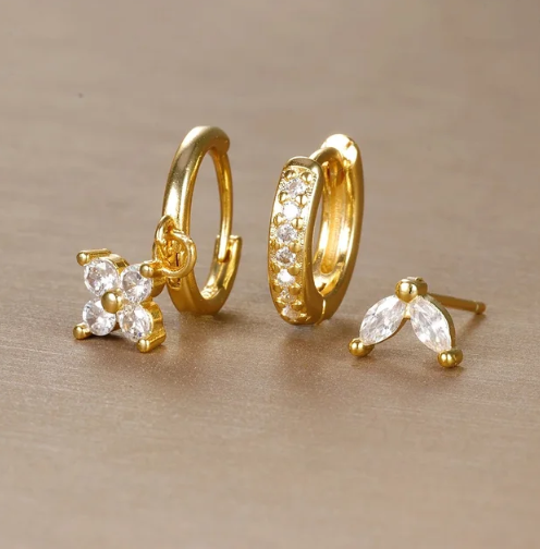 Hazel - Mixed Stud Hoop Set