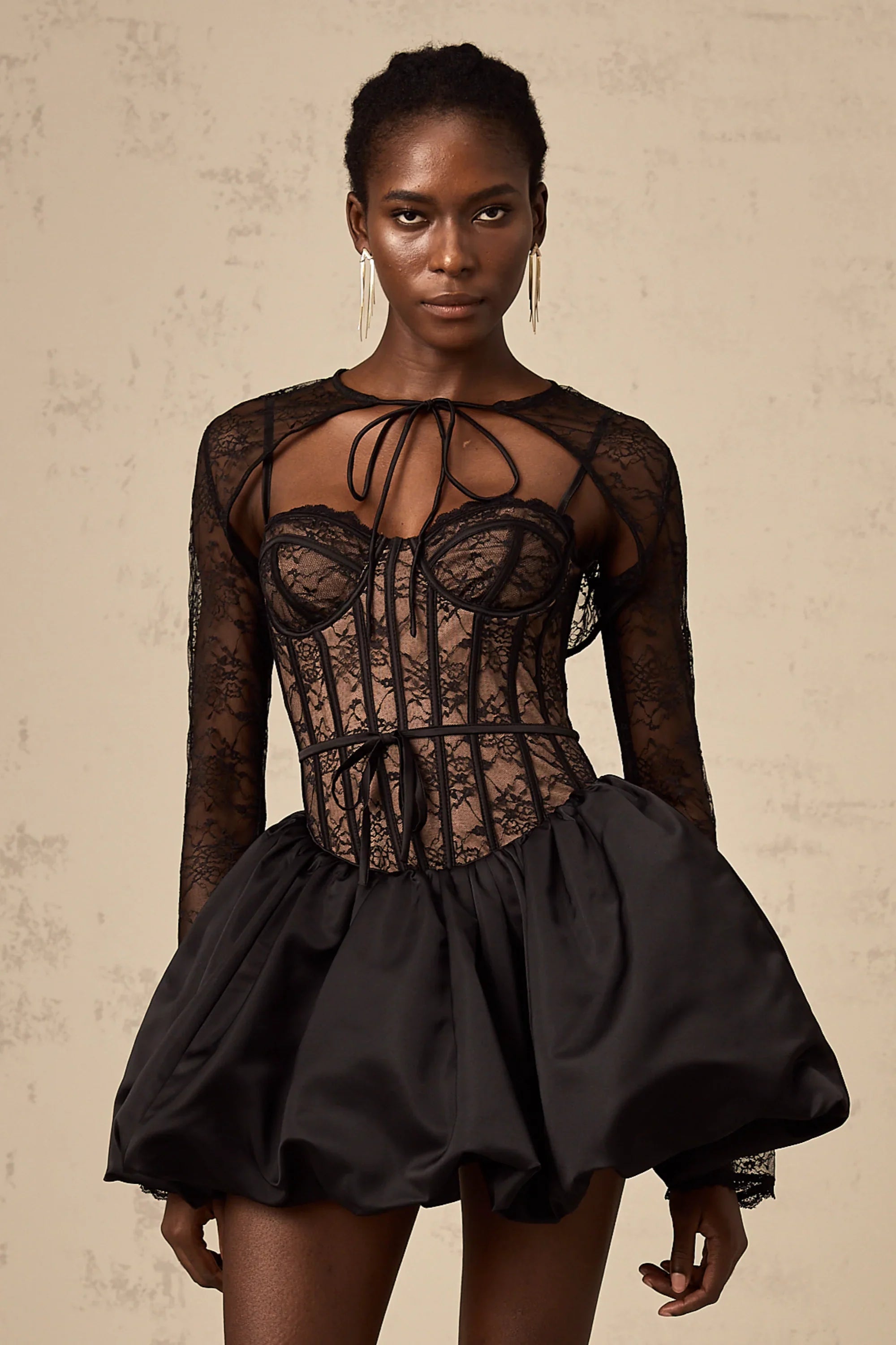 ALAYA CORSET SNATCHED MINI SKIRT