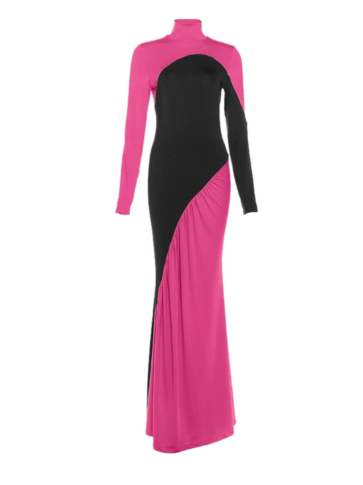 Laurice High Neck Maxi Dress In Hot Pink