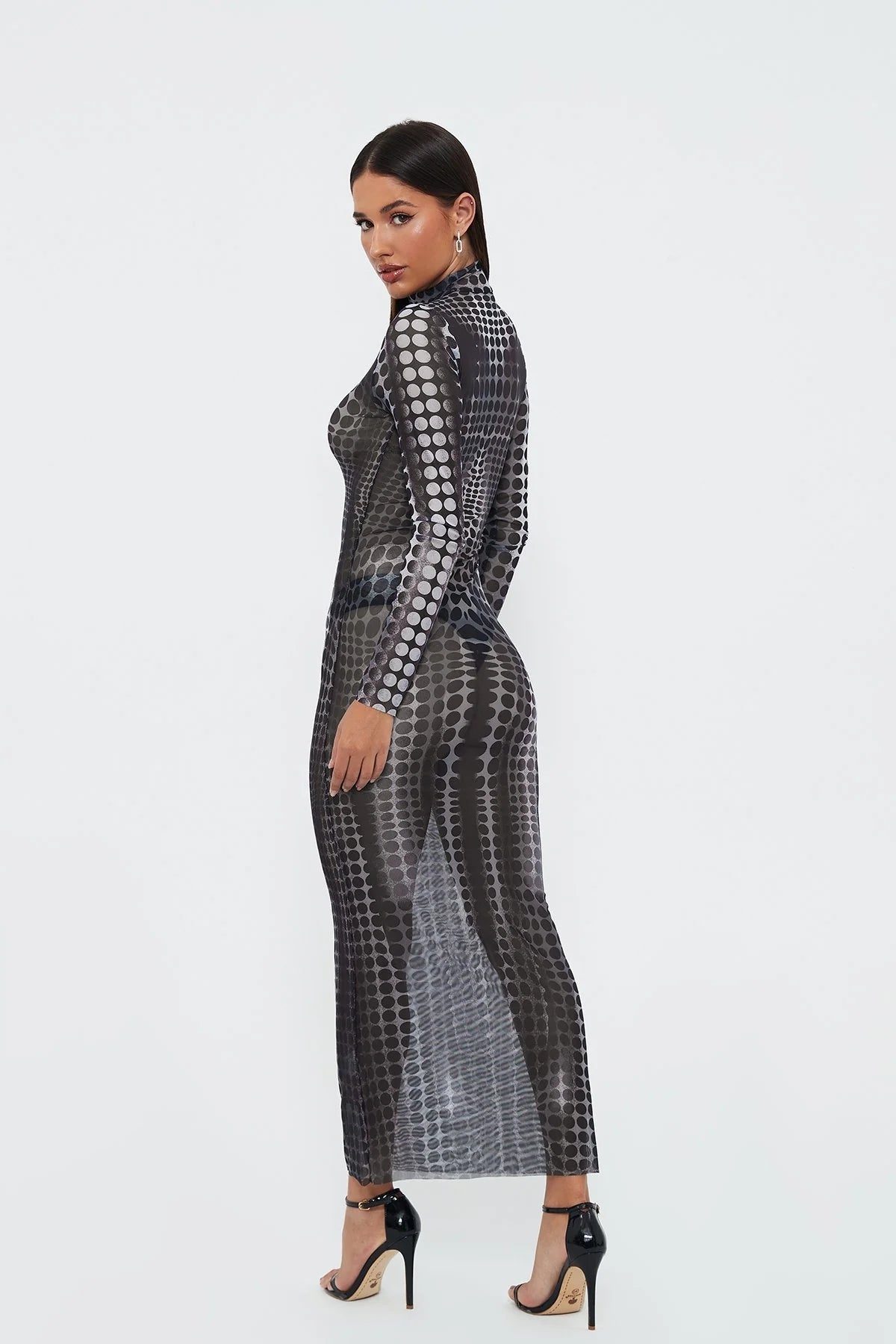 See -through Mesh High -waist Slim Elite Dress