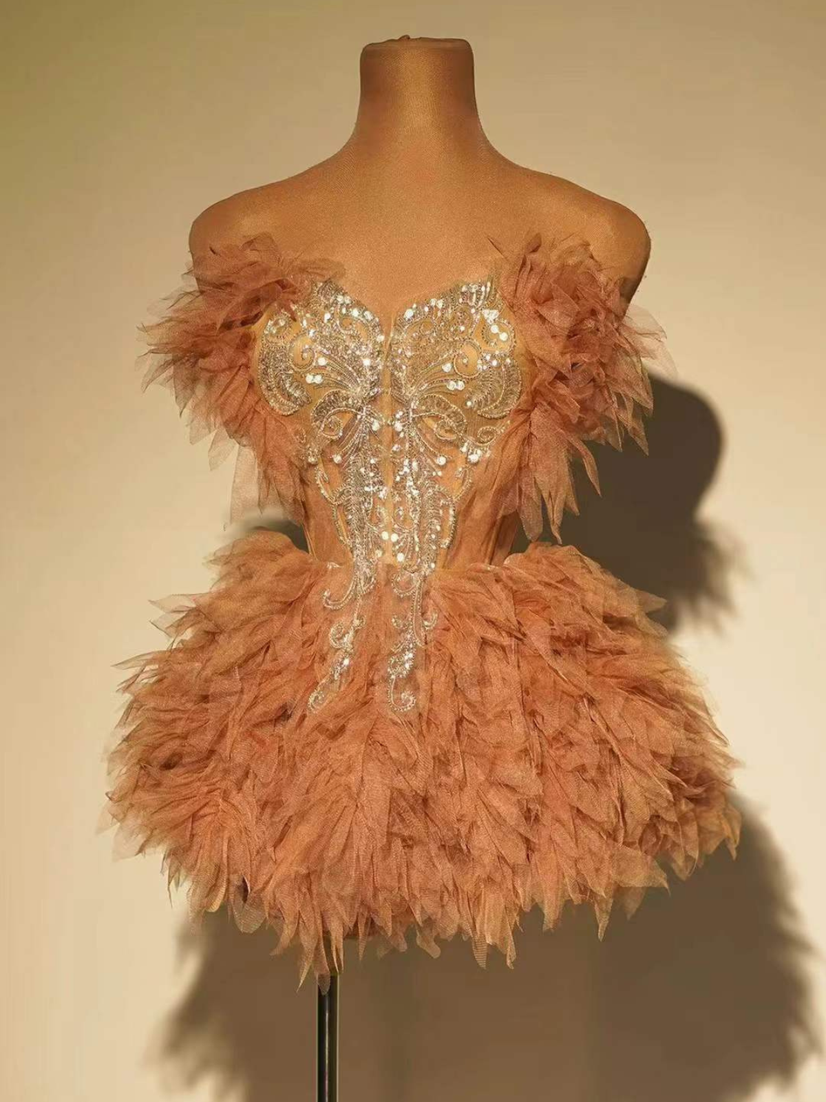 Jolleen Strapless Embellished Tulle Skirt Set