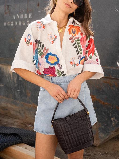 Layla - Floral Button-Up Shirt
