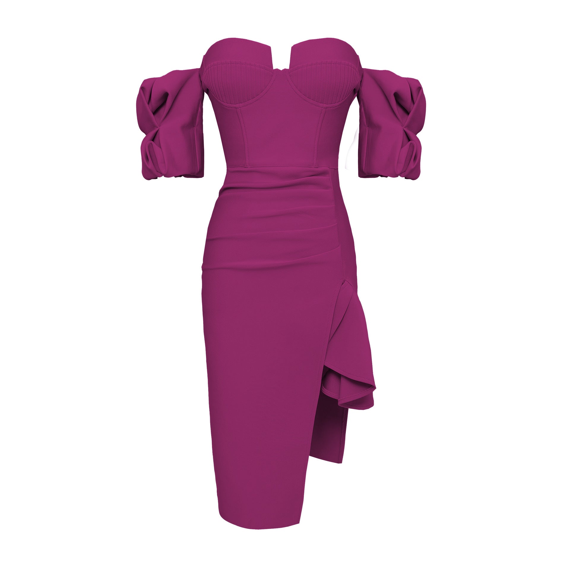 Alyia Puff Sleeve Ruffle Bandage Skirt