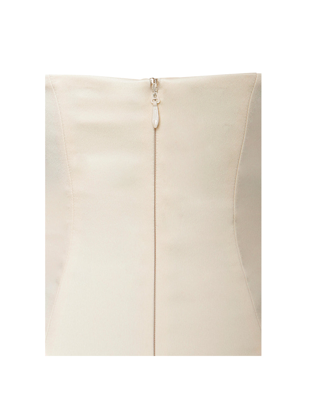 Riola Egg White Satin Drop Waist Maxi Sundress