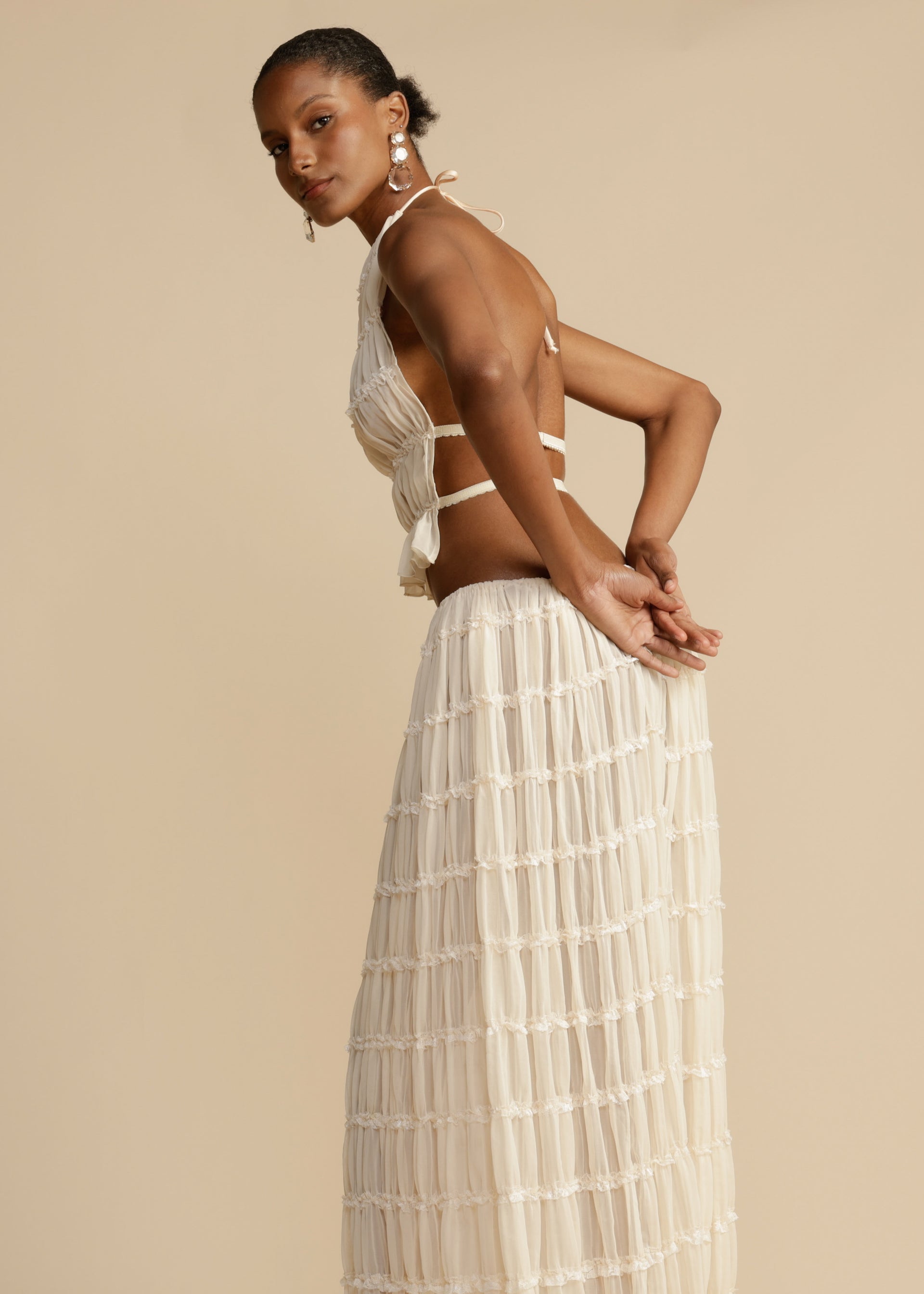 Chic Aurora Skirt and Halter Top Ensemble