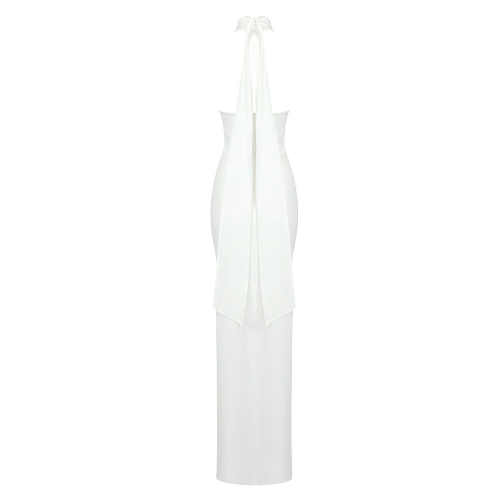 DVEN ONE SHOULDER CELEB SLIT DRESS