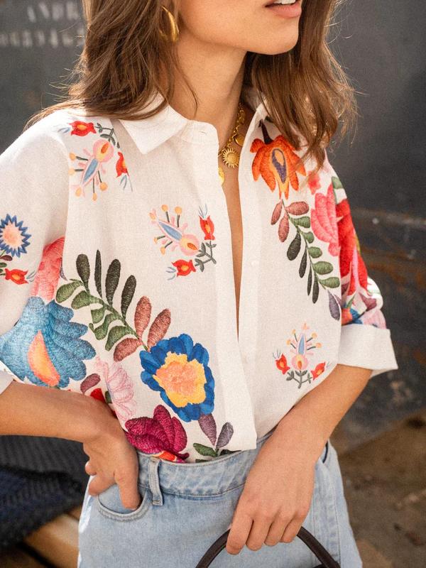Layla - Floral Button-Up Shirt