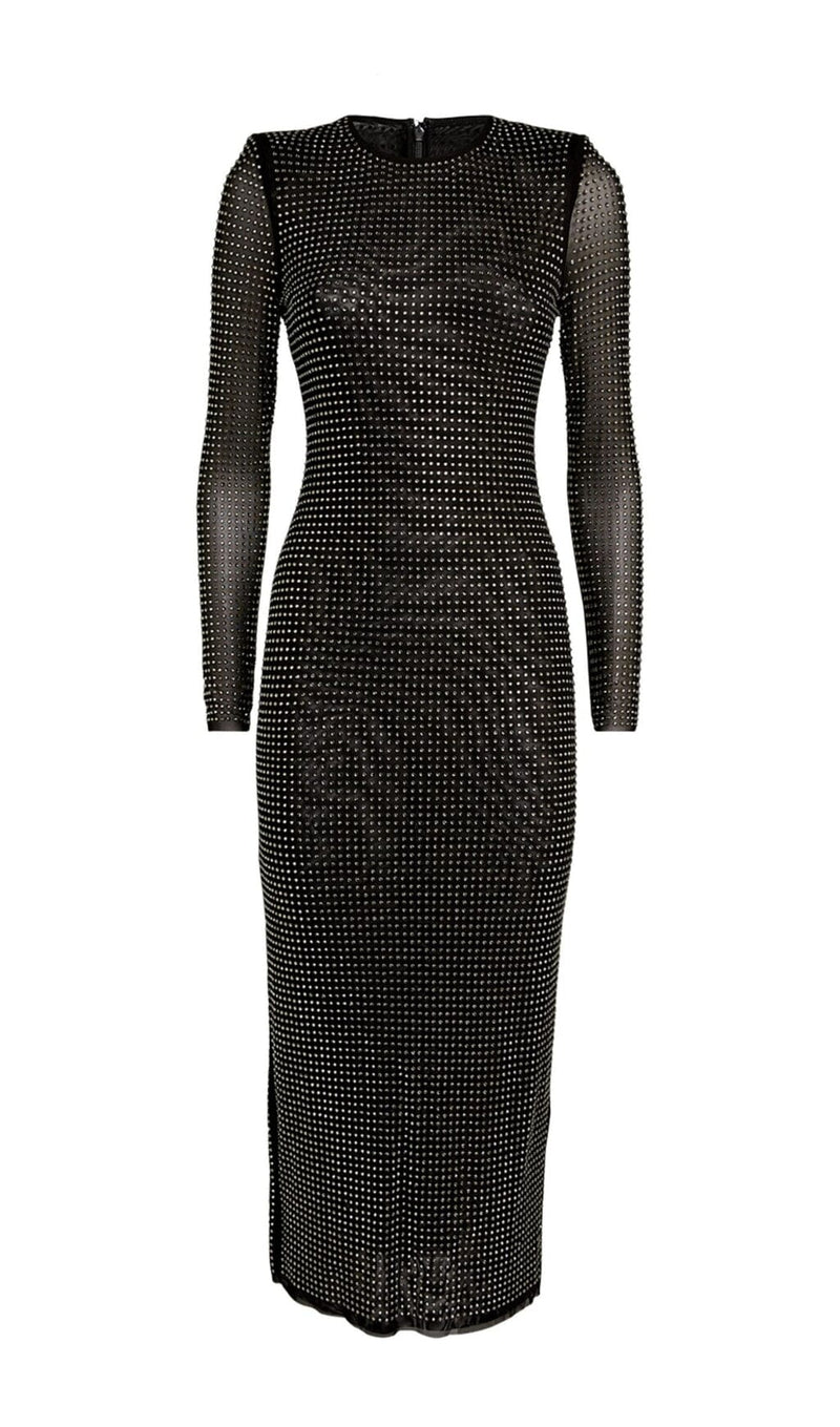 Alyia Crystal-Embellished Midi Dress