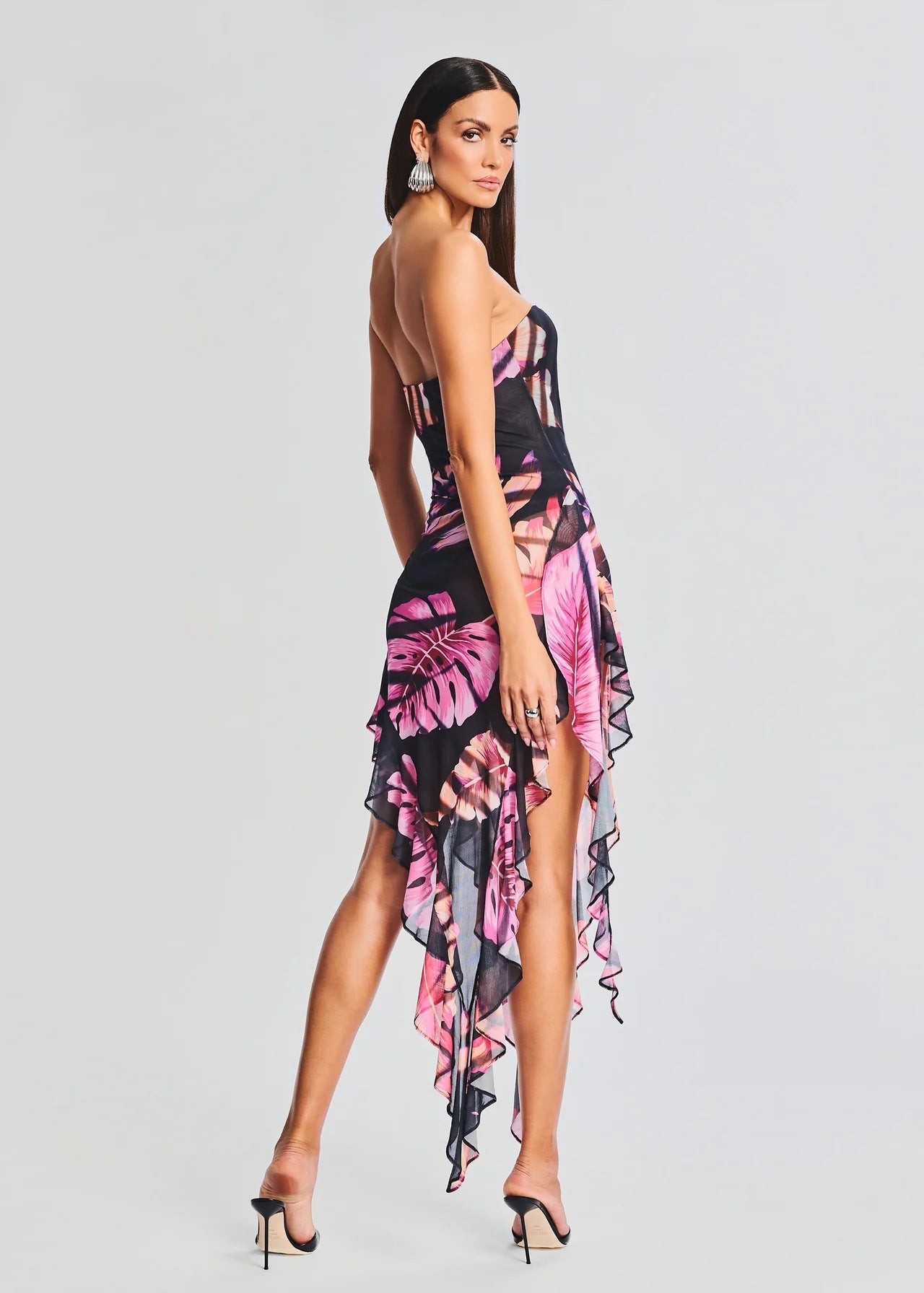 Slim Fit Backless Irregular Tube Top Skirt