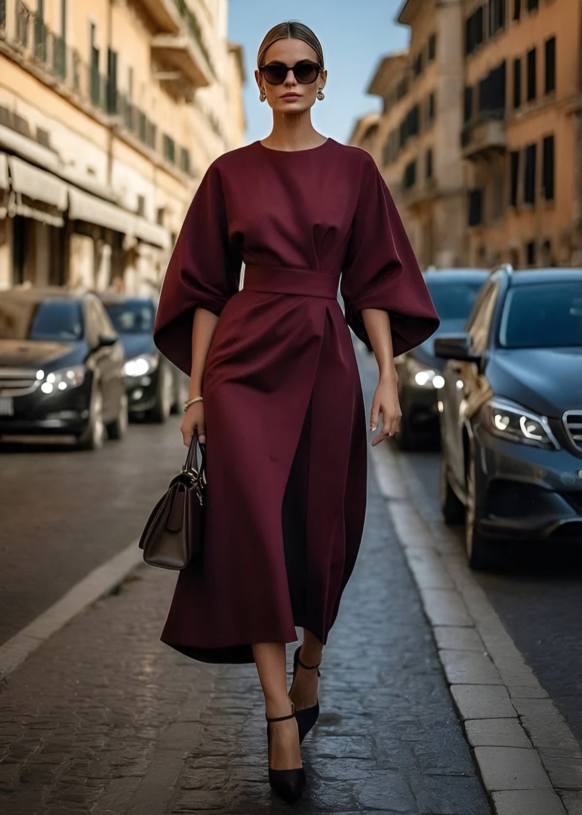 Aurora - Flowy Belted Maxi Dress