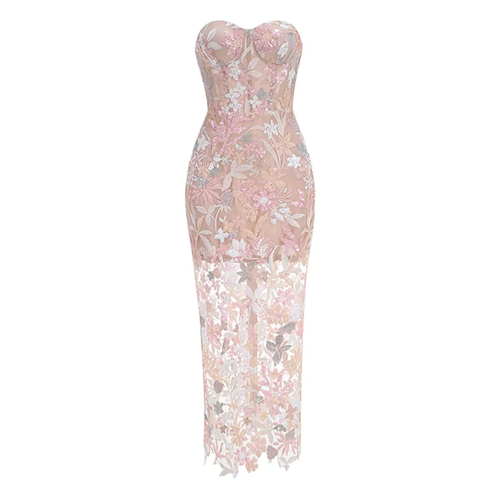 CHIC ELEGANT BACKLESS MAXI DRESS