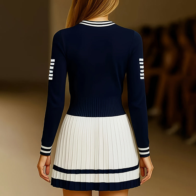 Ribbed Knit Sweater Dress – Long Sleeve Mini