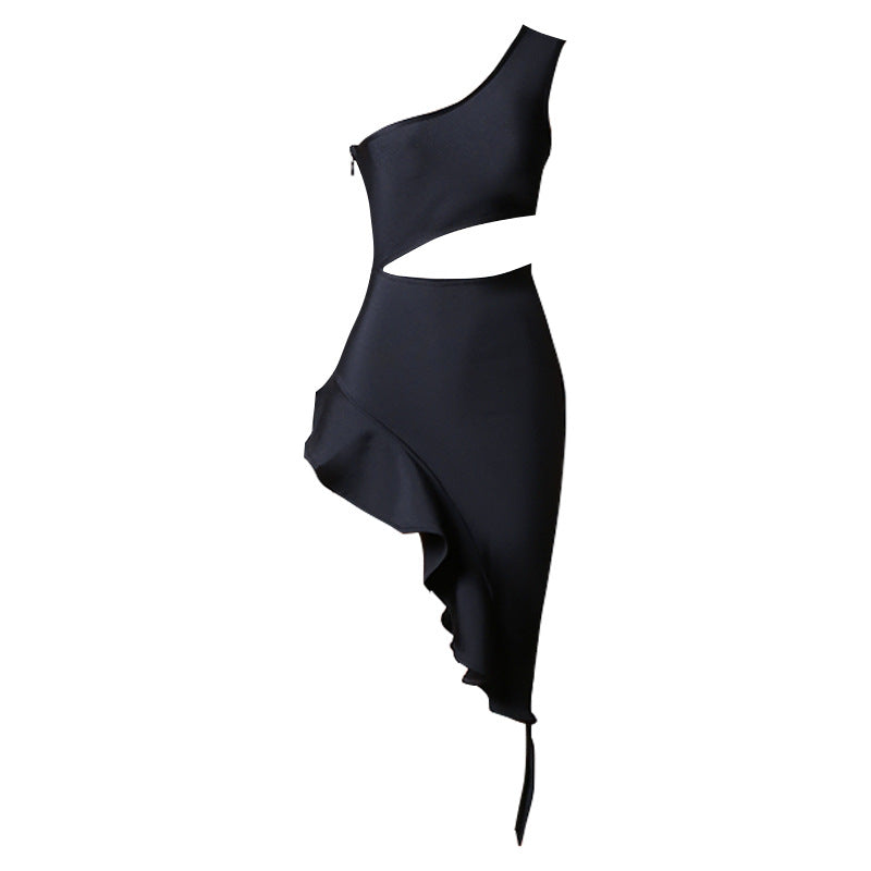 Rhienna Off-shoulder Irregular Backless Evenning Dress