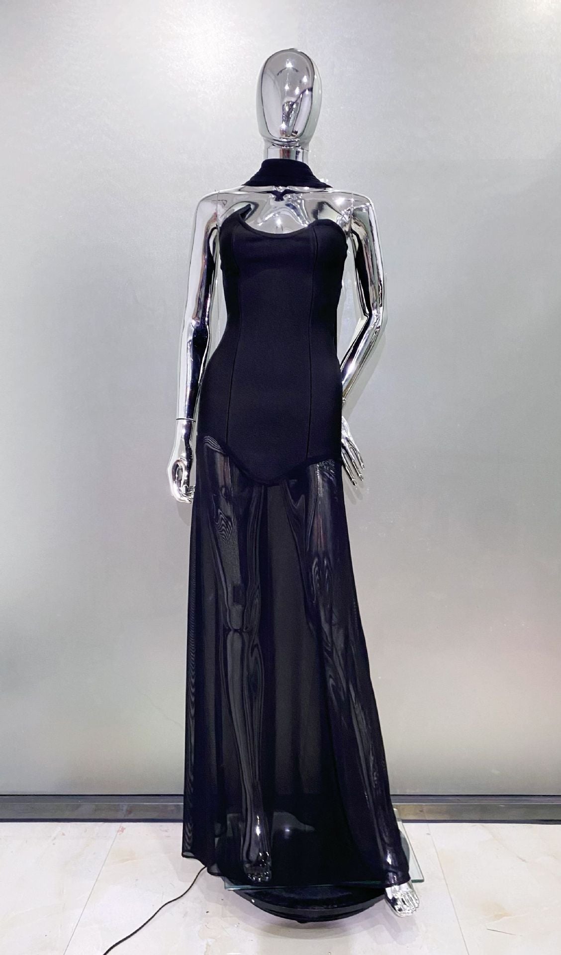Long Streamer Tube Top Package Hip Dress Simple And Stylish