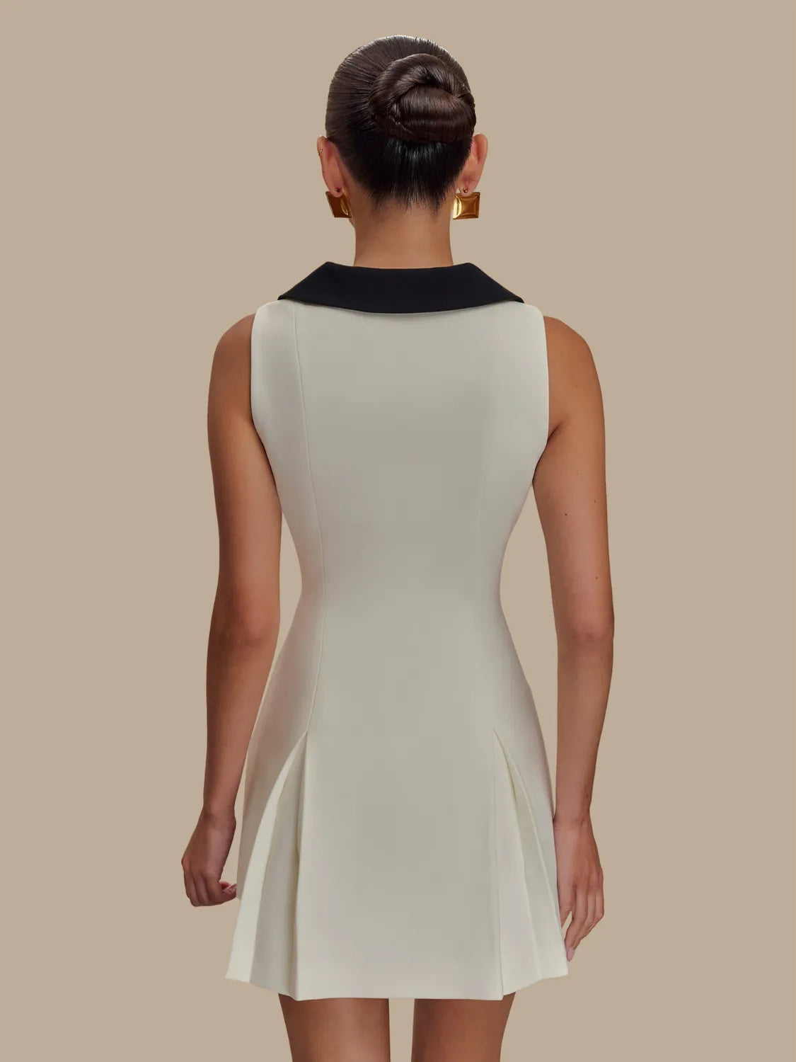 Button Front Sleeveless Mini Dress