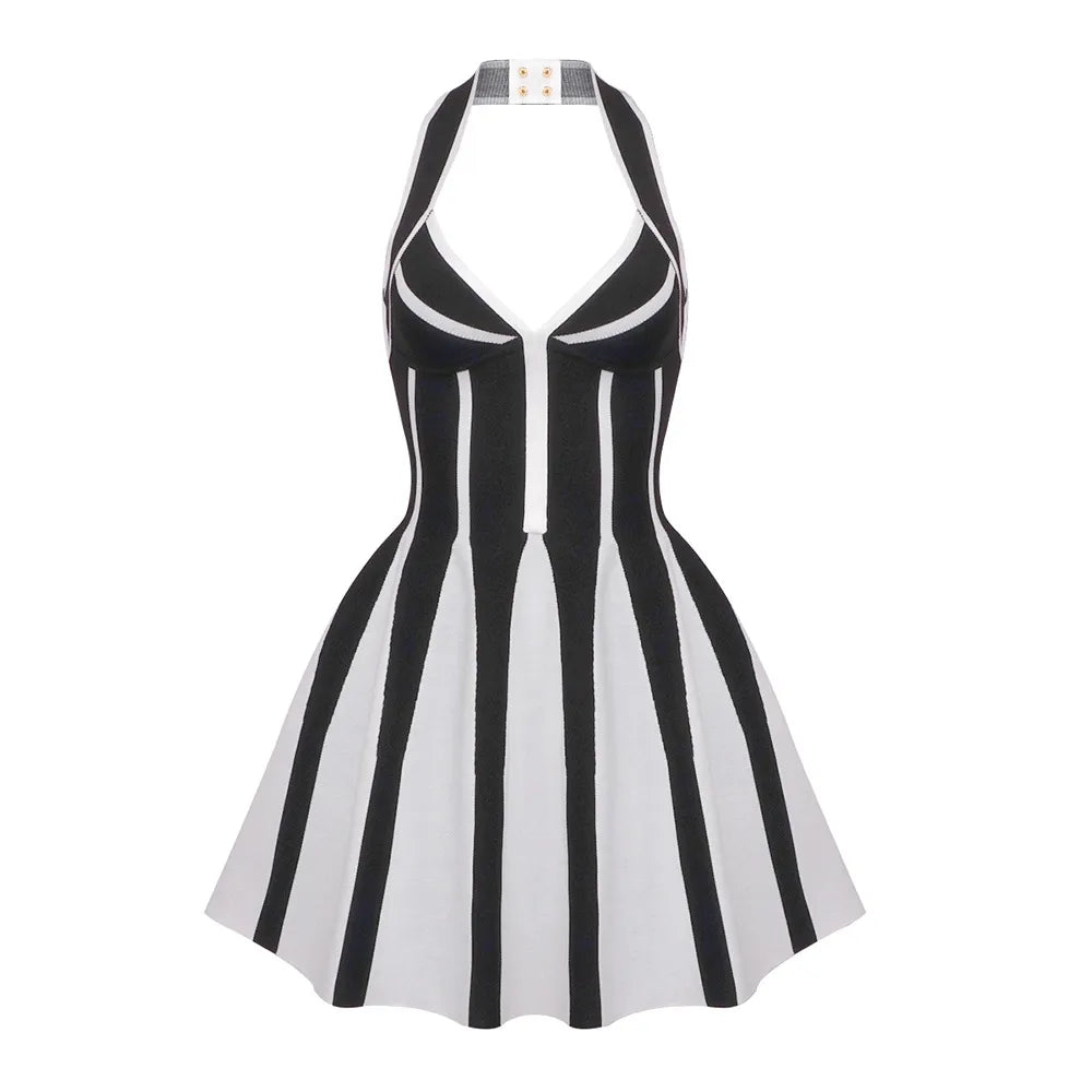 Vlora Halter Sleeveless Bandage Mini Dress