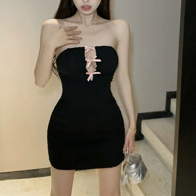 Tube Top Cross Tied Dress