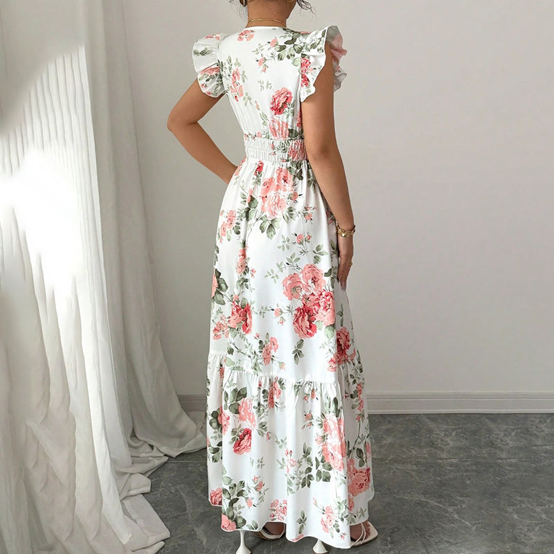 Saliya V Neck A Line Vacation Long Dress