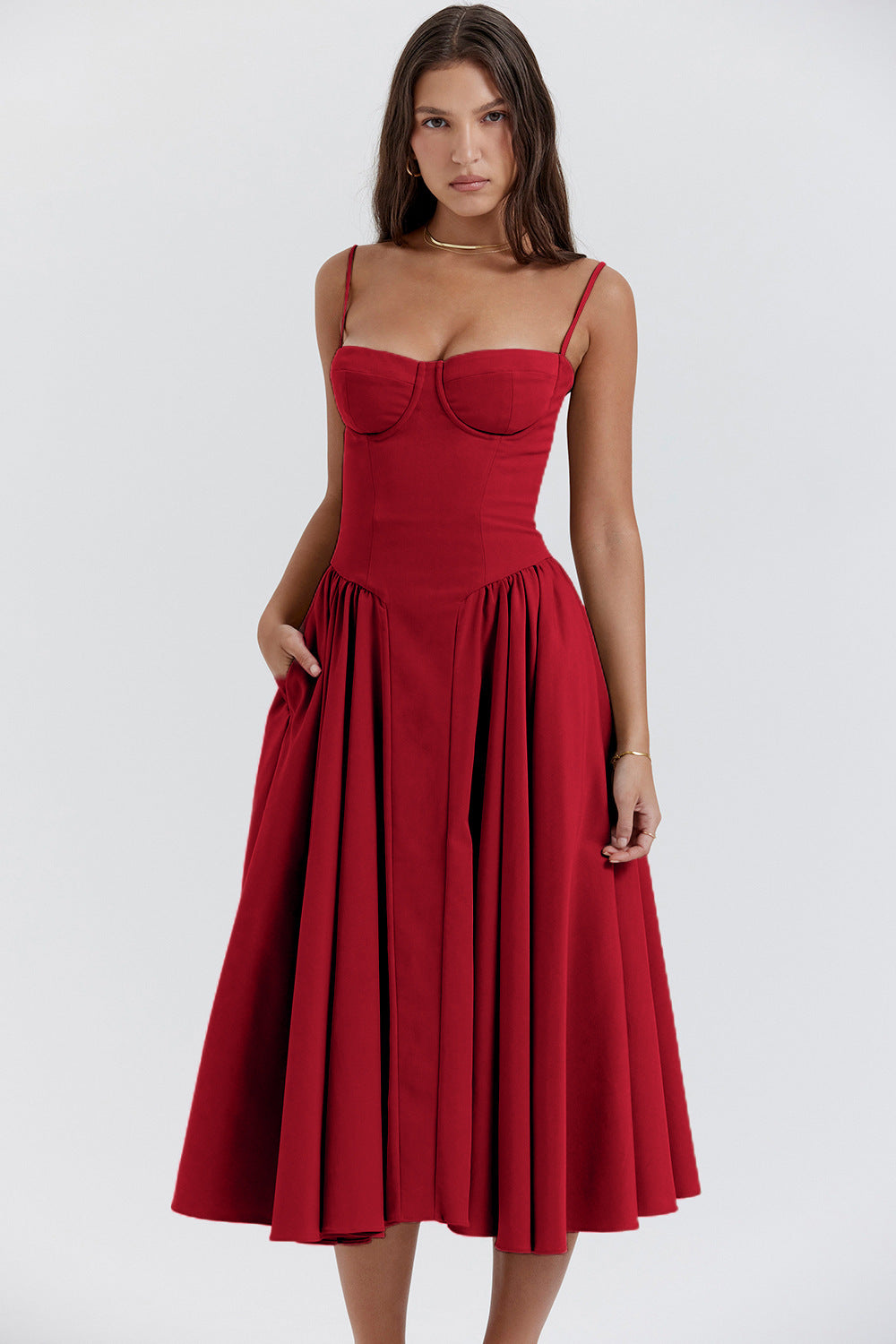Natalie - Pleated Midi Dress