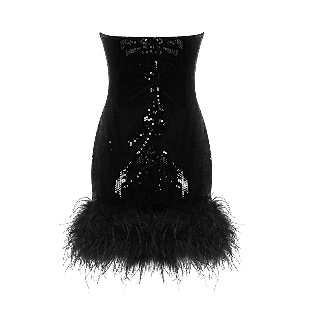 Seliha Strapless Sequin Party Dress