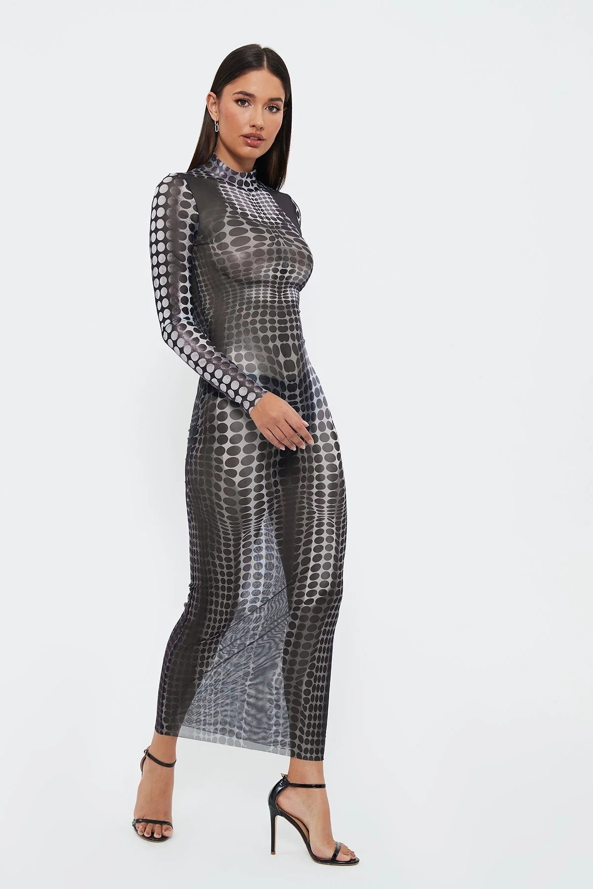 See -through Mesh High -waist Slim Elite Dress