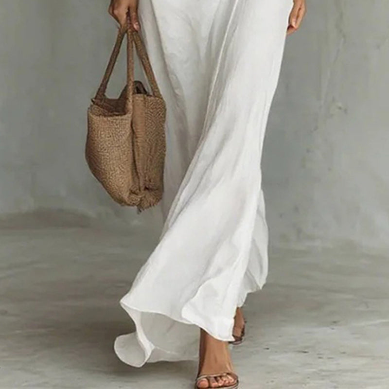Long Sleeve Ruched Button-Down Maxi Dress with Waist Belt