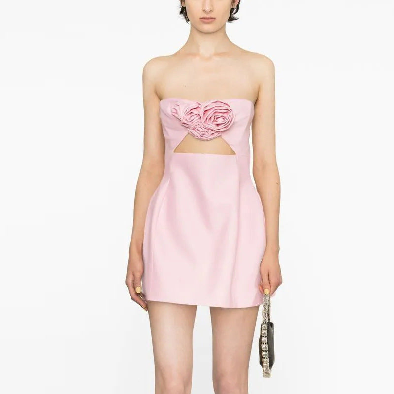 Rehinna Pink Floral Mini Dress