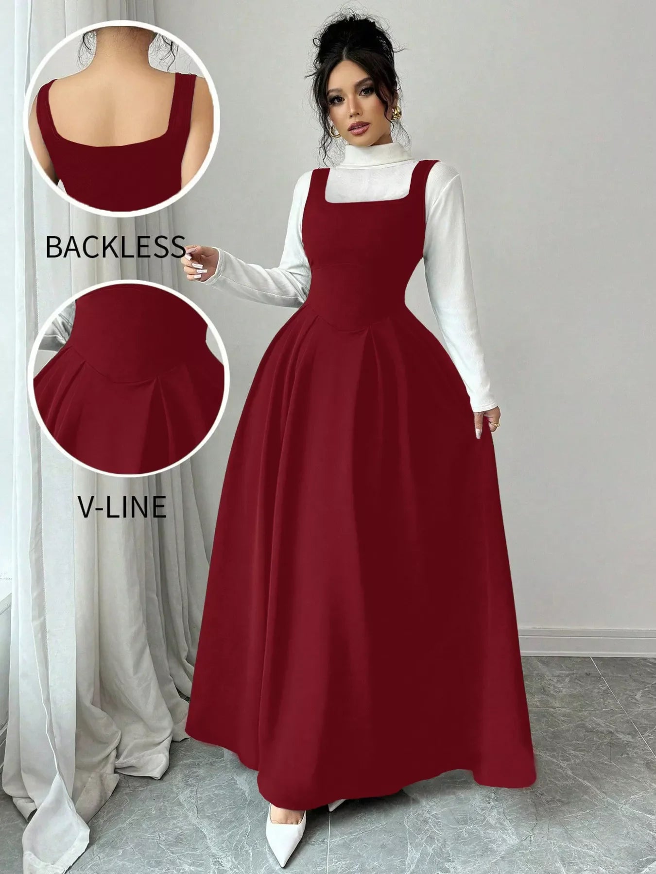 Square Neck Sleeveless Maxi Tank Dress