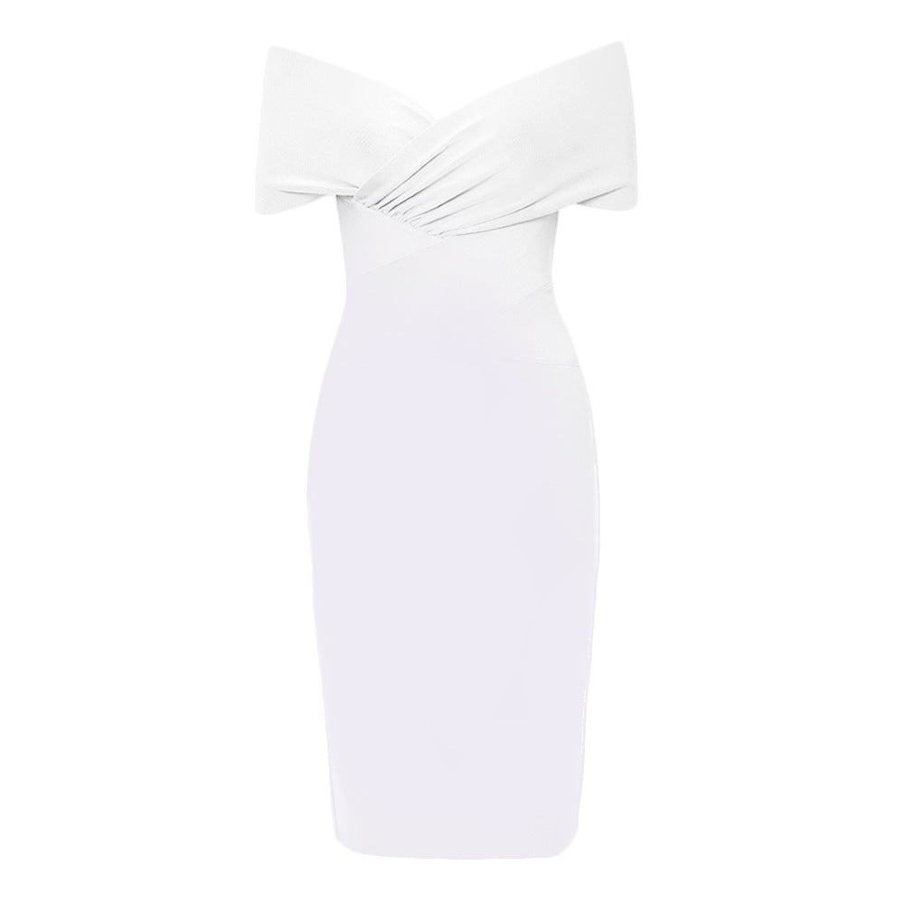 MEIGA OFF SHOULDER BANDAGE DRESS