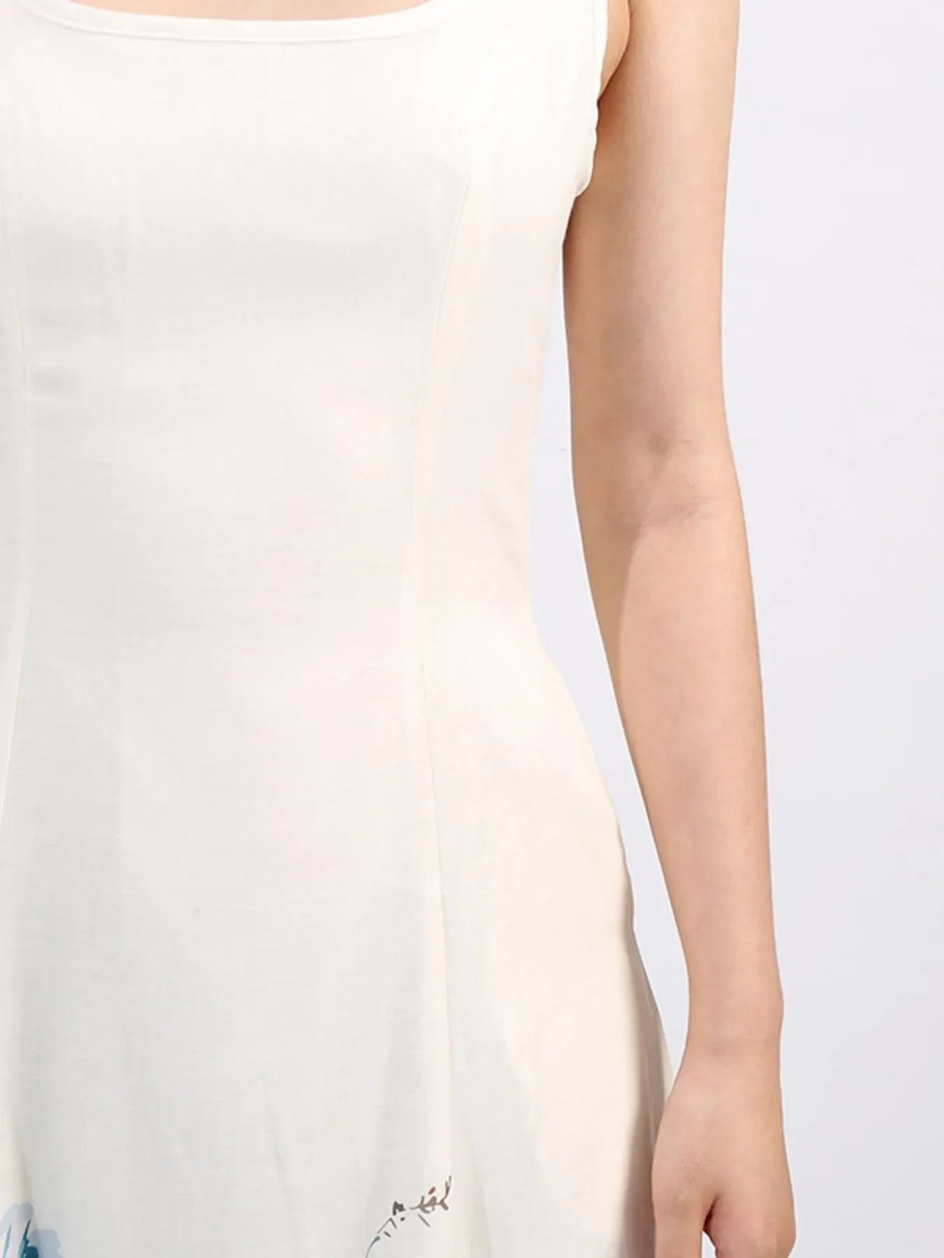 Cutout Back Printed Square Neck Dress