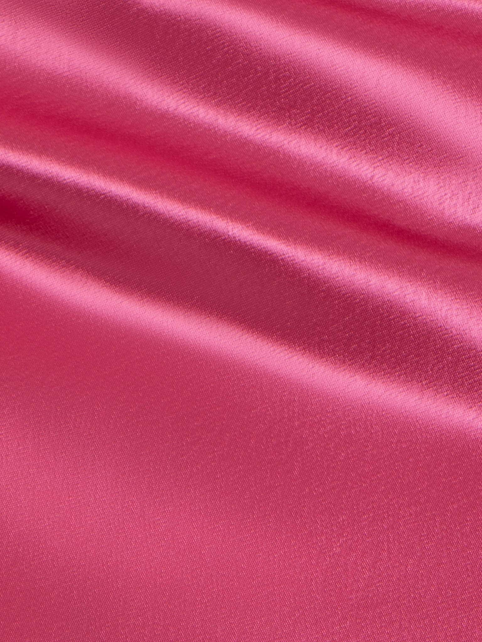 Satin V-neck Side Gathered Dress