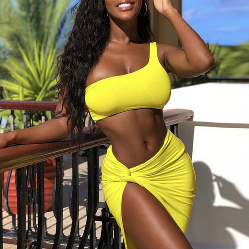 Slim vest split skirt