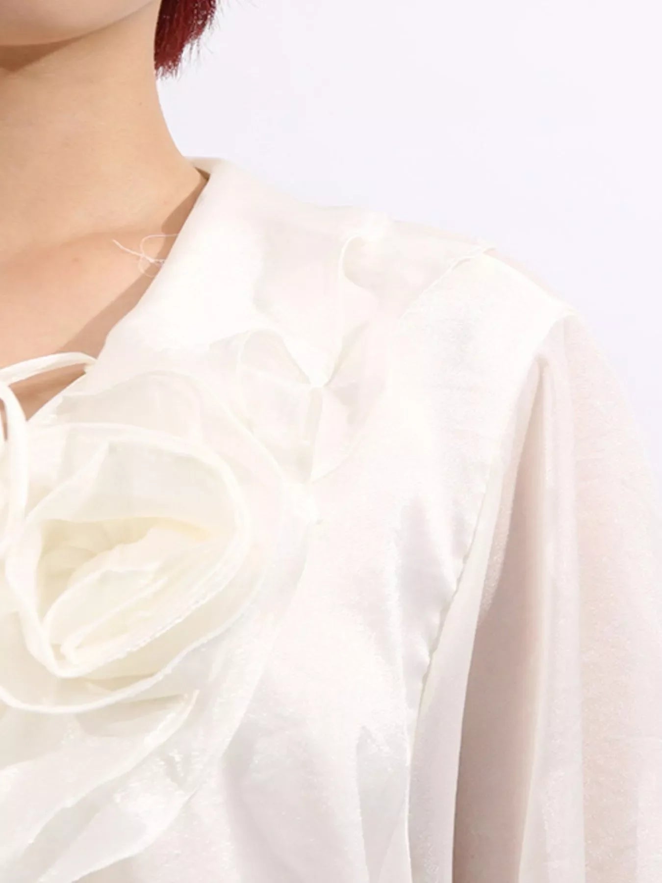 Flower Ruffled Long Sleeve Dress