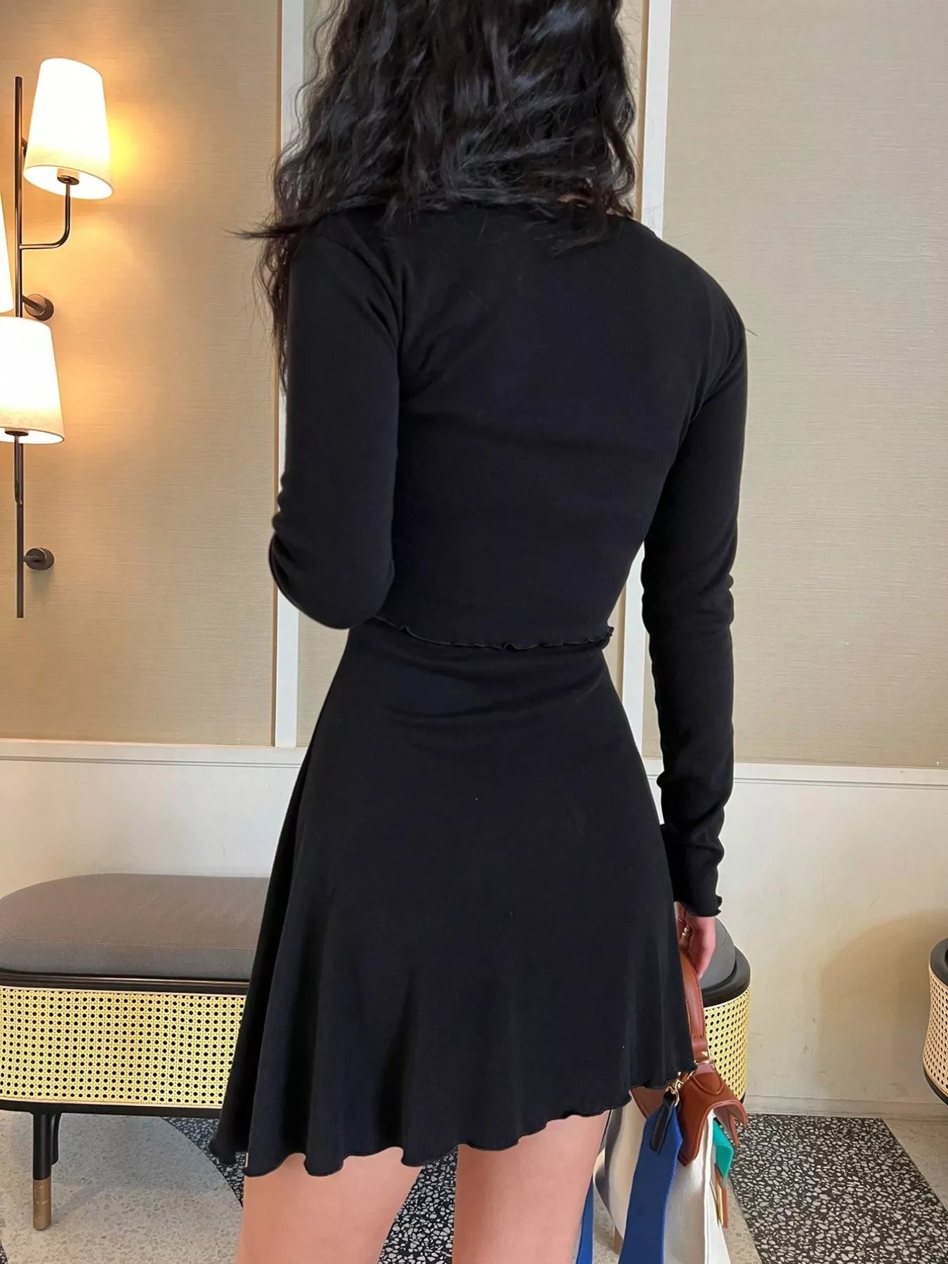 V-Neck Cami Dress and Cardigan Set