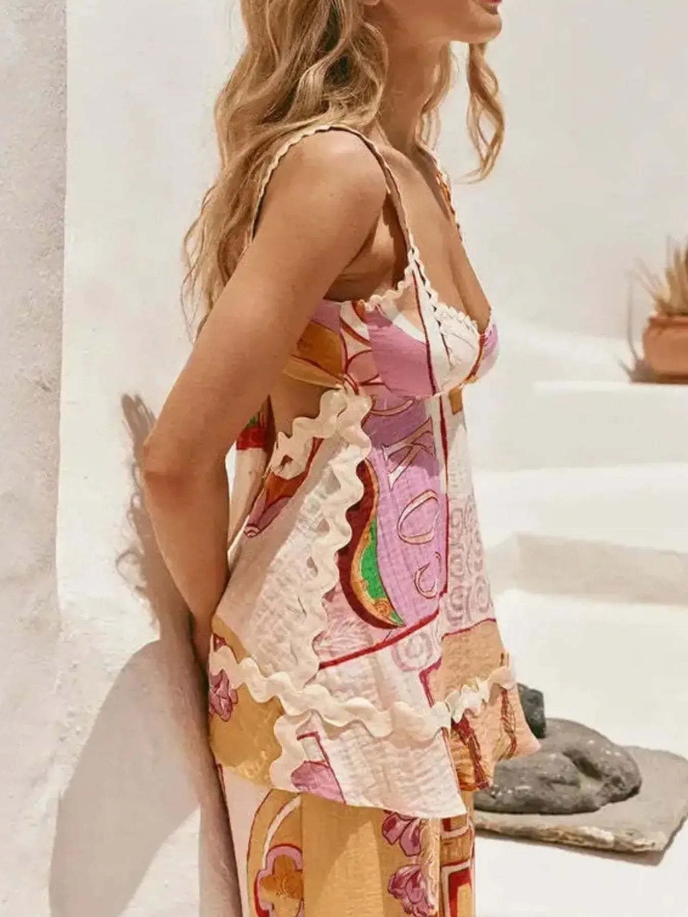 Tie Back Printed Cami and Pants Set