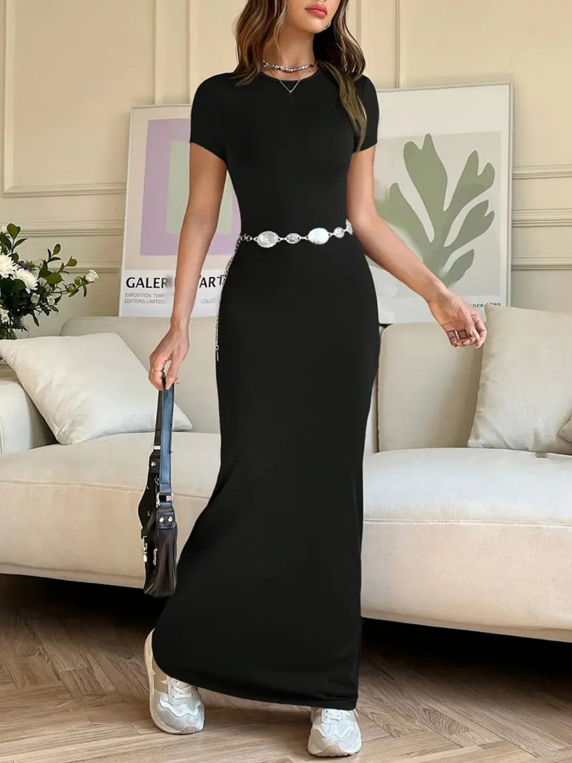 Short Sleeve Maxi Tee Dress