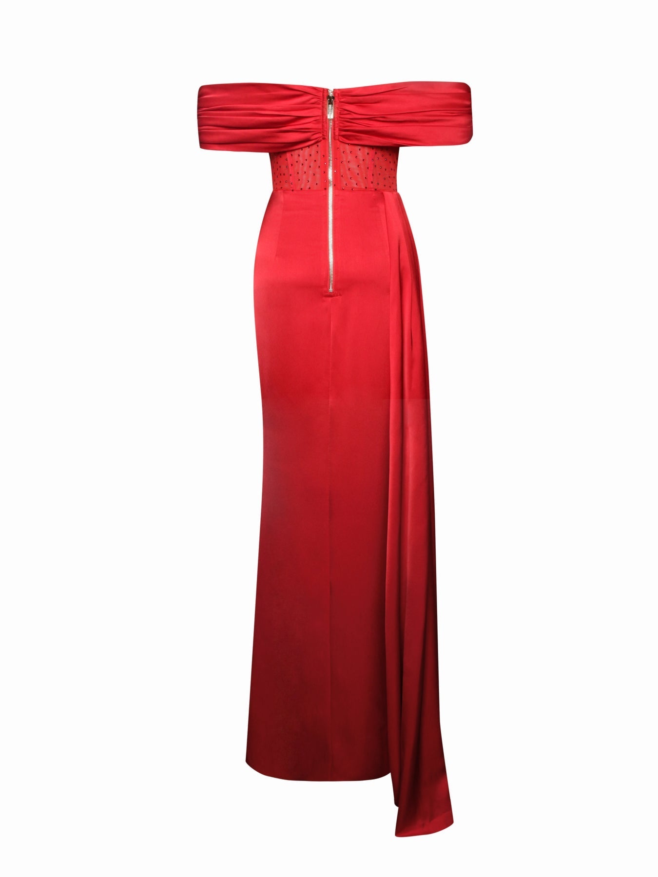 Off-shoulder Long Slit White Bandage Dress