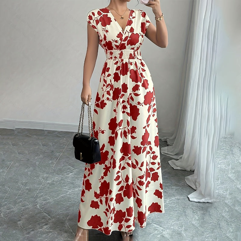V-Neck Maxi Elegant Dress
